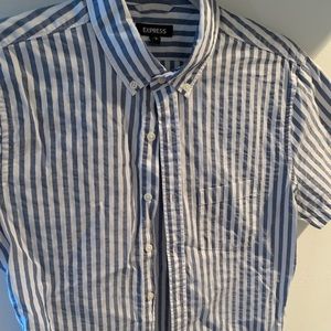 Express blue striped button up